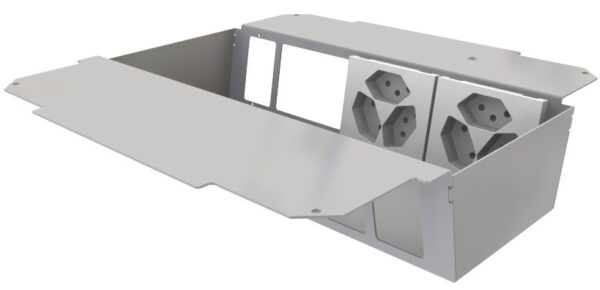 Produktbild UBD 321 334  -  Steckdoseneinsatz vertikal für 2x7 FLF inkl. 2x 3xT13, weiss